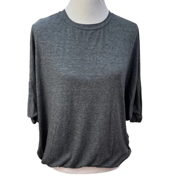 Zara Tops Zara Trafaluc Short Sleeve Blousing Shirt Dark Gray